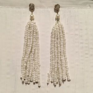 White Tassle Earrings